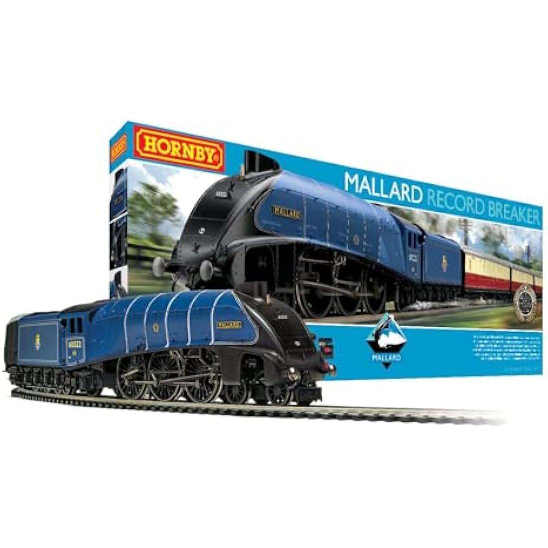 Hornby Mallard Record Breaker Train Set | OO Gauge Steam Model Railway