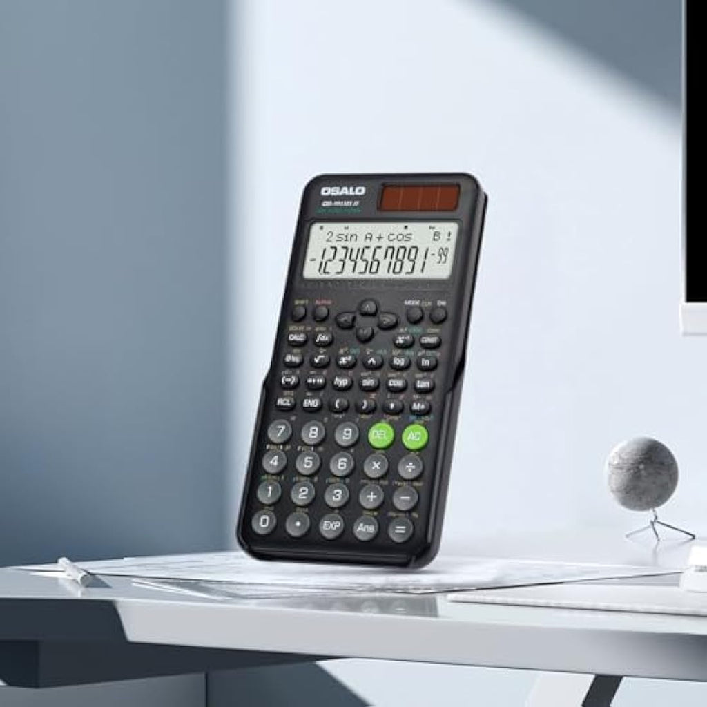 OSALO Scientific Calculator | 401 Functions Dual Power Solar & Battery