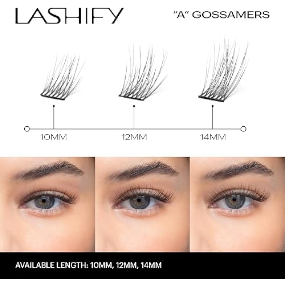 Lashify Amplify 10mm Gossamer DIY Eyelash Extensions - Black Silk