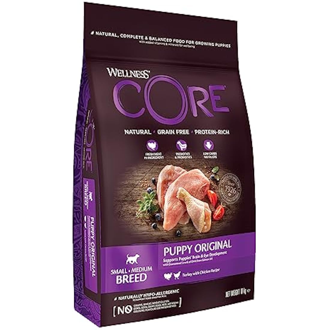 Wellness CORE Puppy Food - Grain-Free Turkey & Chicken Dry Food, 10kg