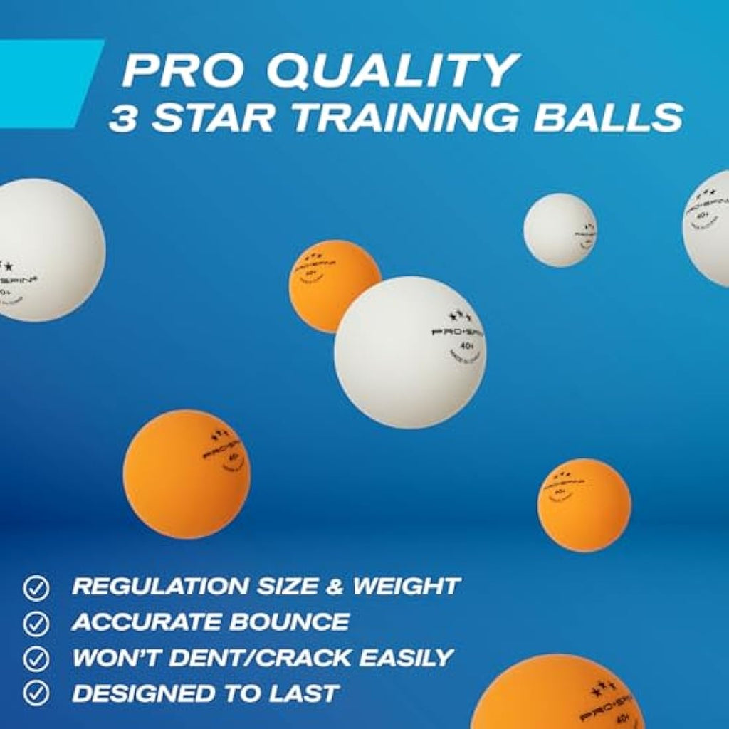 PRO SPIN Portable Table Tennis Set – Retractable Net, Bats & 3-Star Balls