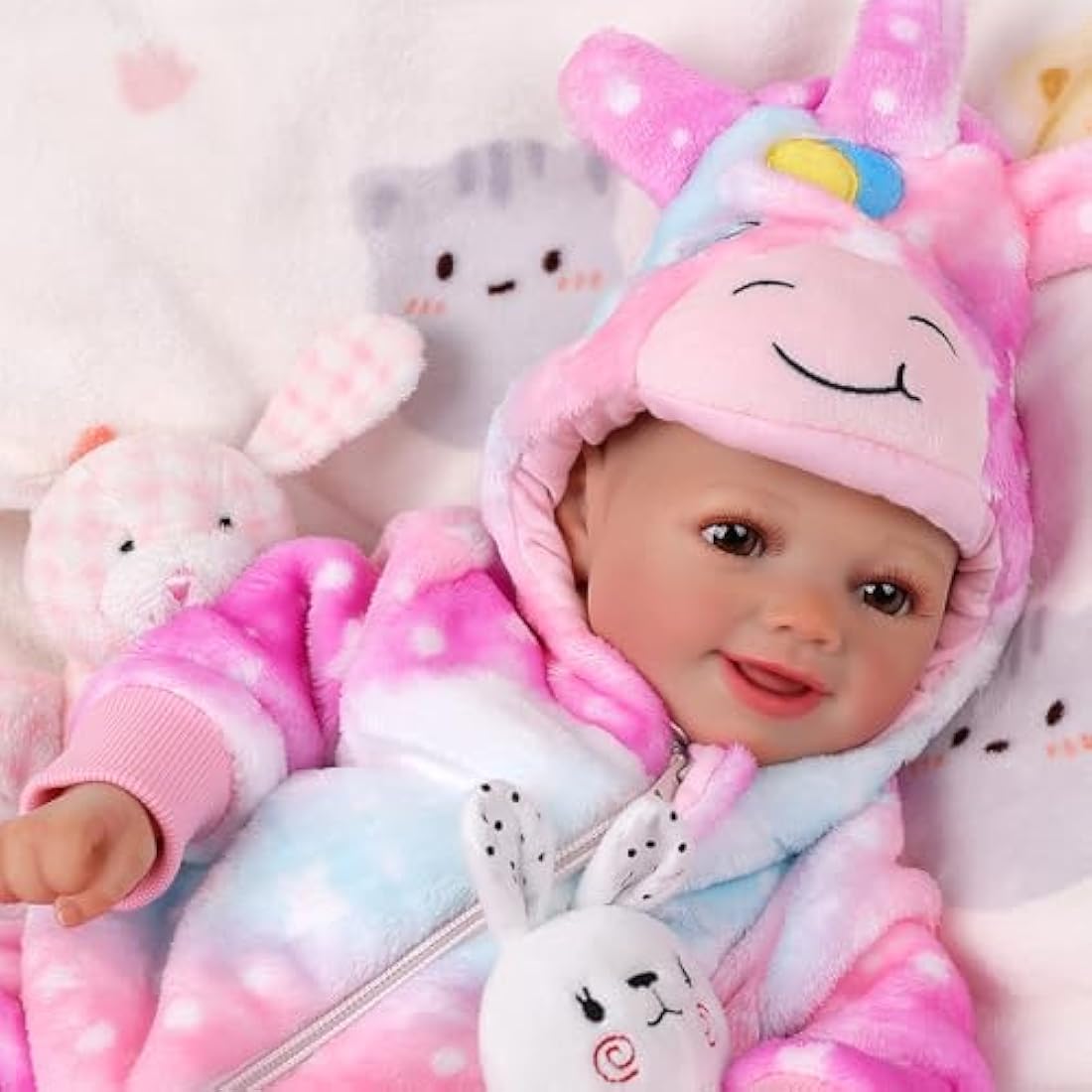 Babeside 17 Inch Realistic Reborn Baby Doll – Smiling Vinyl Newborn Girl