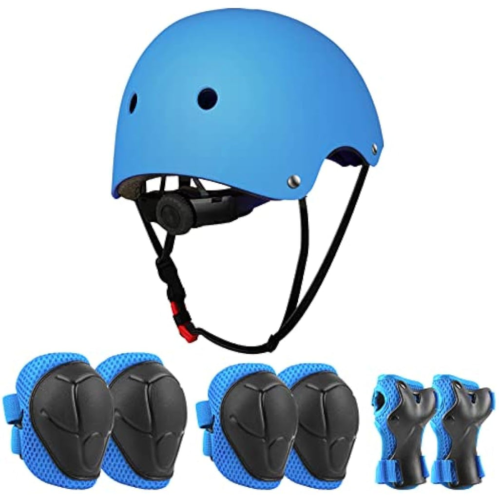 Kids Bike Helmet and Knee Pads Set - 7pc Protective Gear