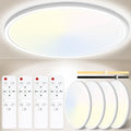 Yexati 24W Dimmable LED Bathroom Ceiling Light with Remote, IP54 - 4 Pack