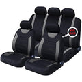 XtremeAuto Carnaby Universal Car Seat Covers Set - Grey/Black Washable