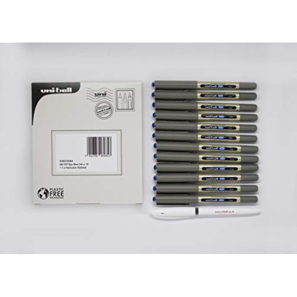 Uni-ball Eye UB-157 Rollerball Pens | Fine 0.7mm Blue Ink | 12 Pack