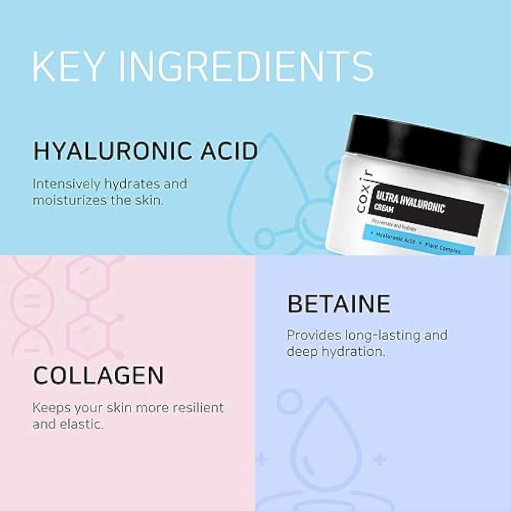 Coxir Ultra Hyaluronic Cream – Hydrating K-Beauty Face Moisturizer 50ml