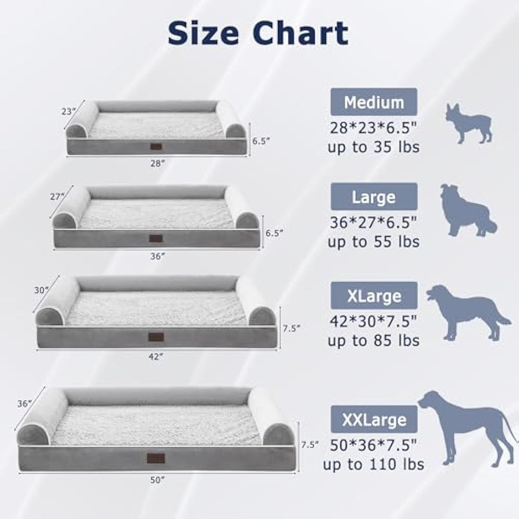 Jolof Store Orthopedic Dog Bed | Large Waterproof Washable Bolster Sofa