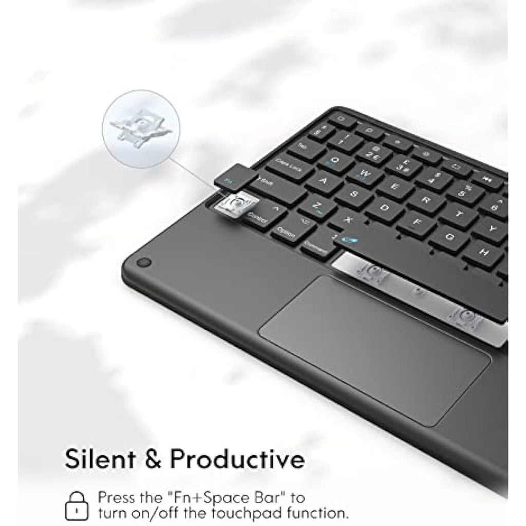 CHESONA iPad 9th Gen Keyboard Case with Smart Touchpad – Black