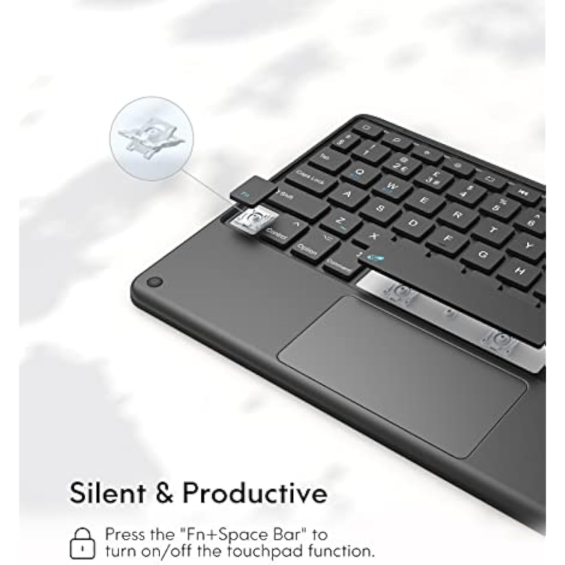 CHESONA iPad 9th Gen Keyboard Case with Smart Touchpad – Black
