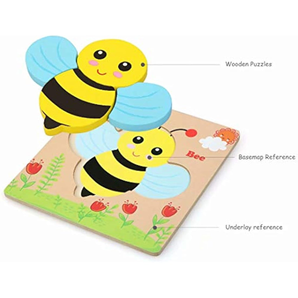 Afufu Wooden Animal Jigsaw Puzzles - Montessori Learning Toys for Toddlers