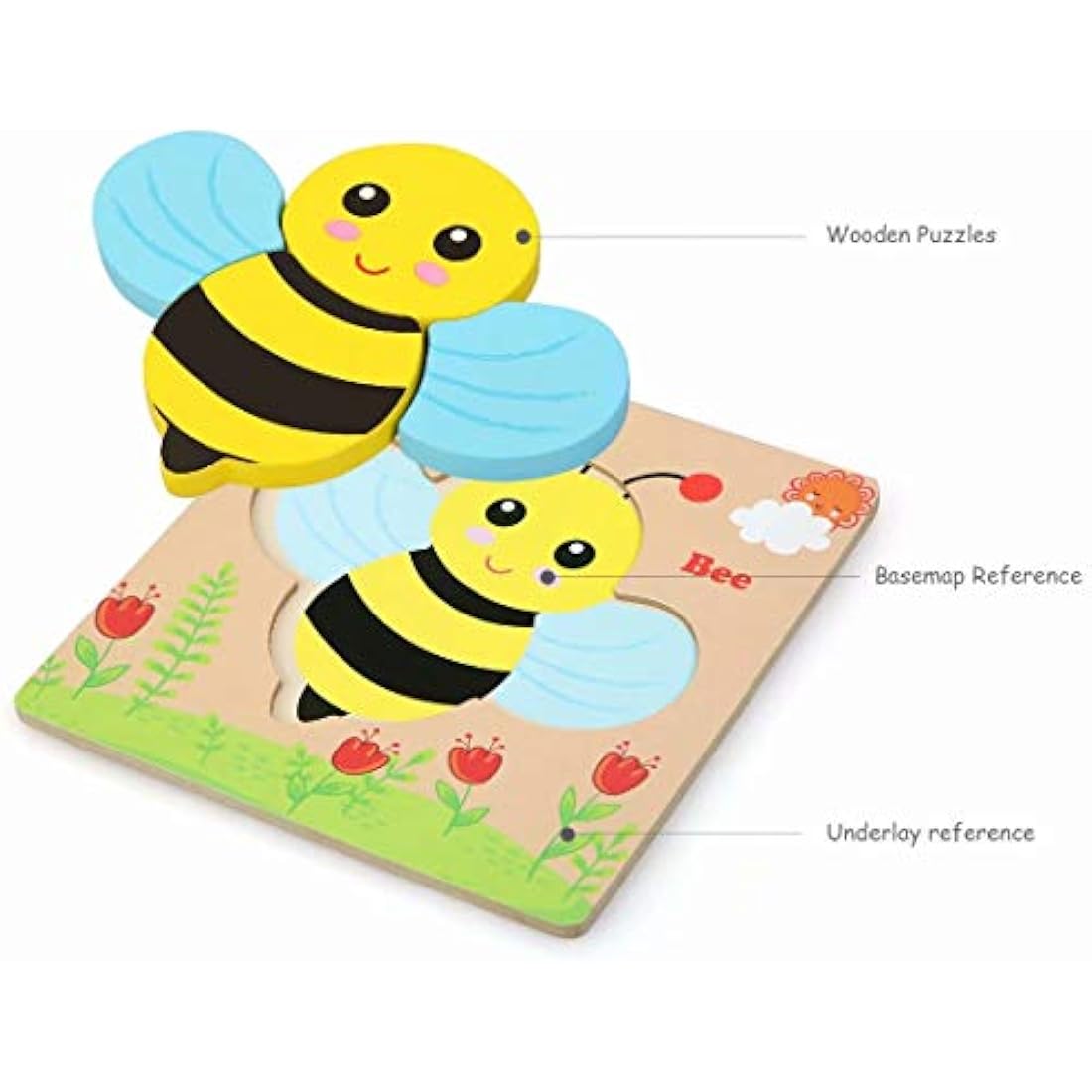 Afufu Wooden Animal Jigsaw Puzzles - Montessori Learning Toys for Toddlers