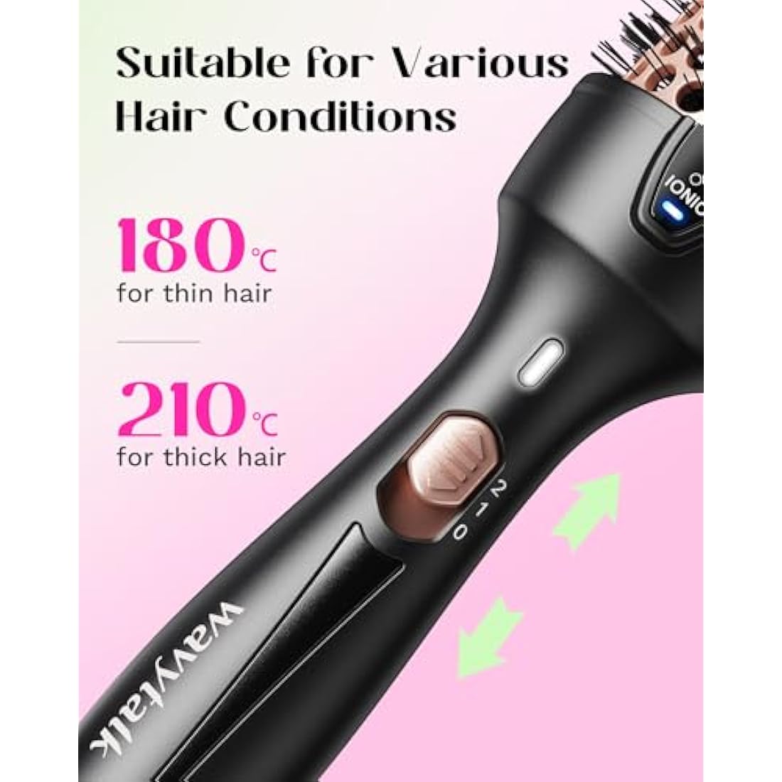Wavytalk 38mm Thermal Brush | Ionic Heated Round Iron for Blowouts