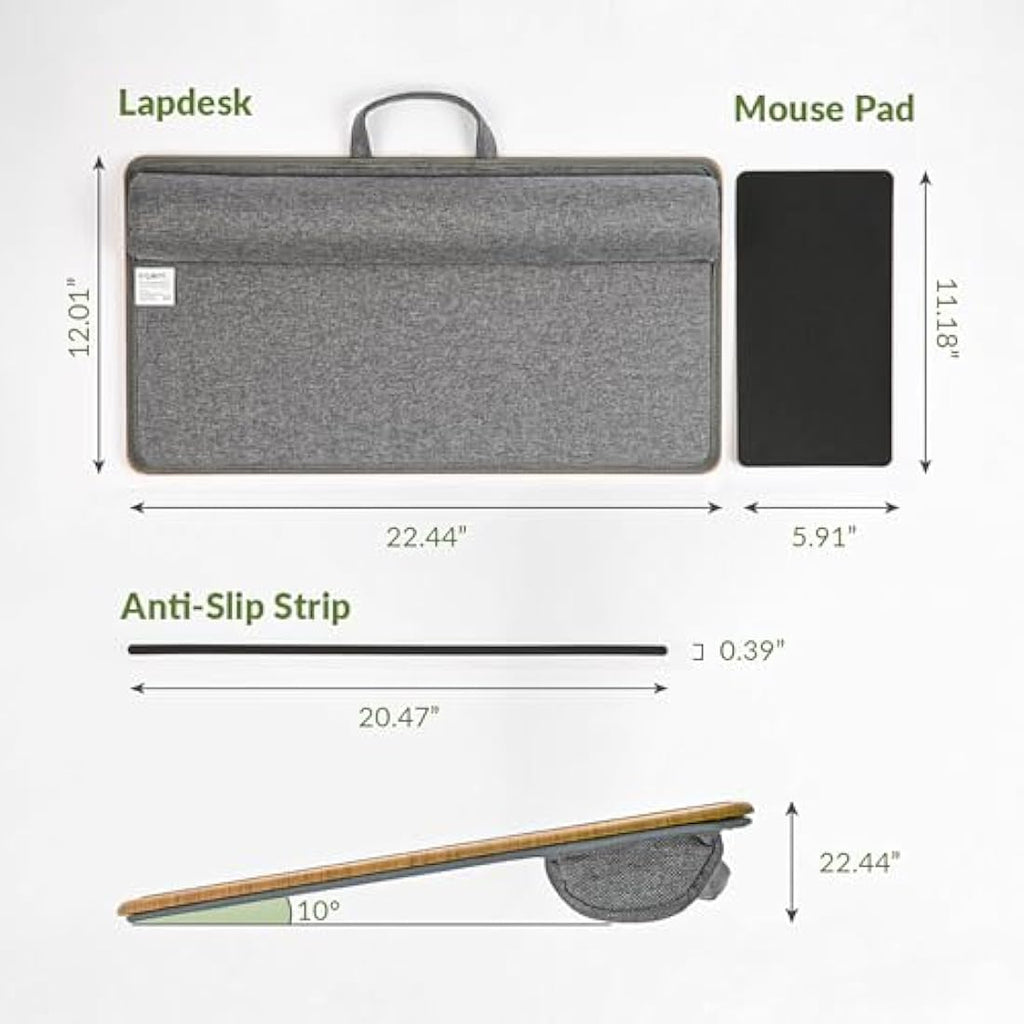 ergomi Lap Desk for Bed – Large 17” Laptop Tray with Cushion & Wrist Rest