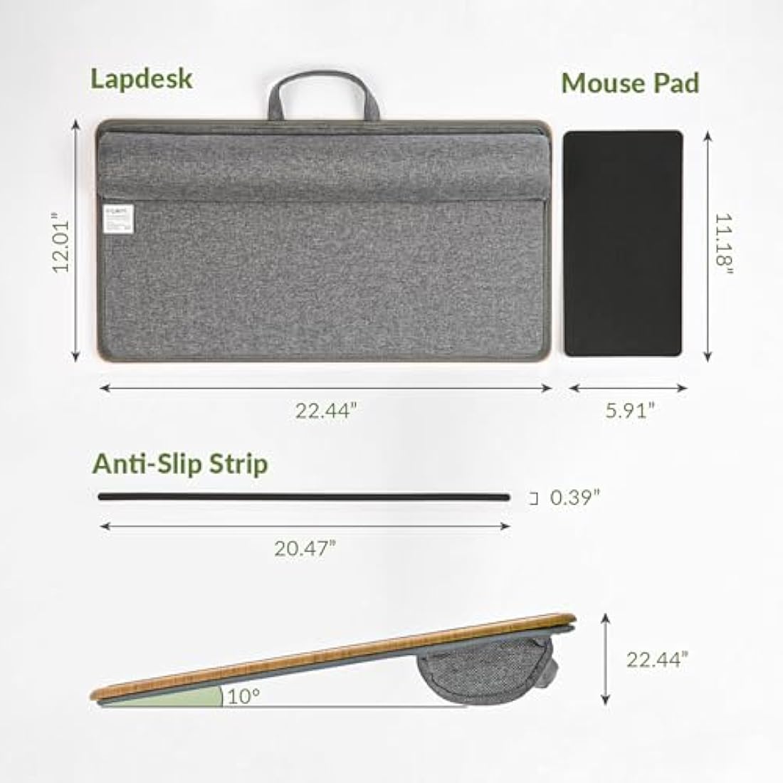 ergomi Lap Desk for Bed – Large 17” Laptop Tray with Cushion & Wrist Rest