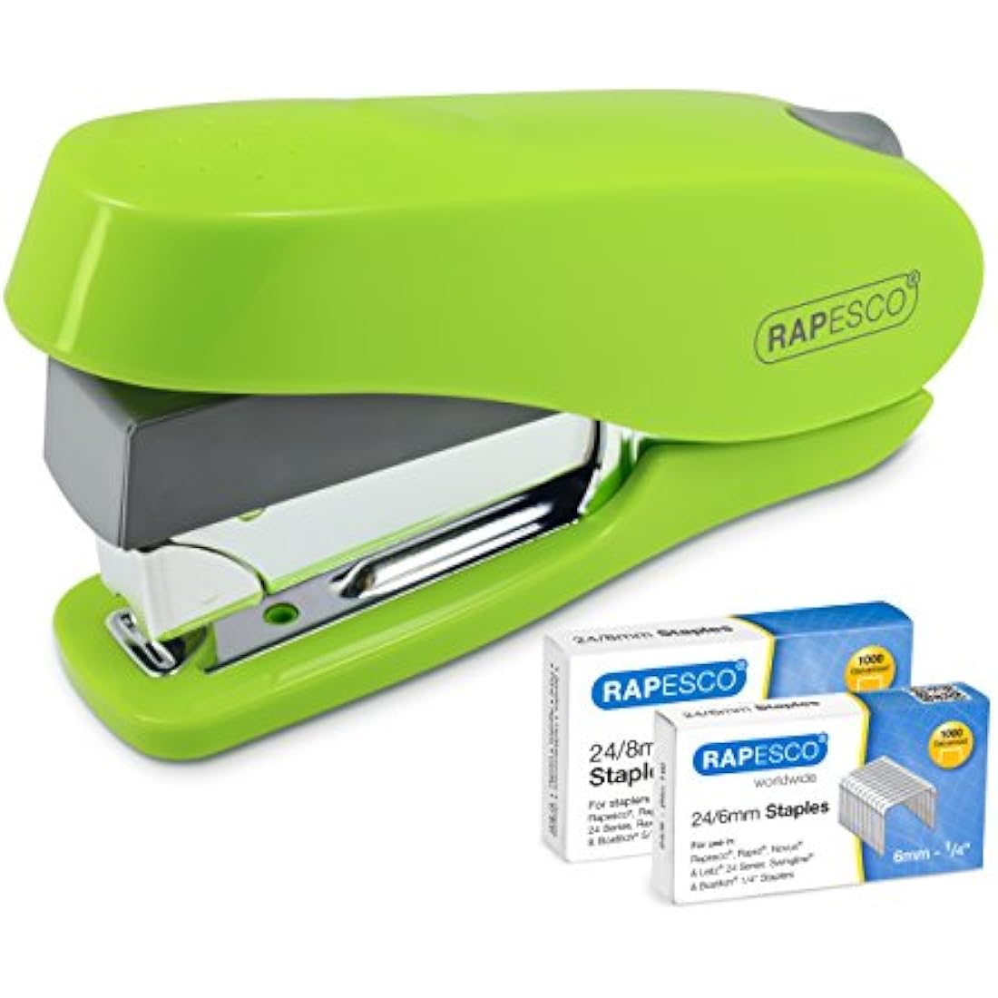 Rapesco Luna Less Effort Desktop Stapler | 50 Sheet Capacity | Green
