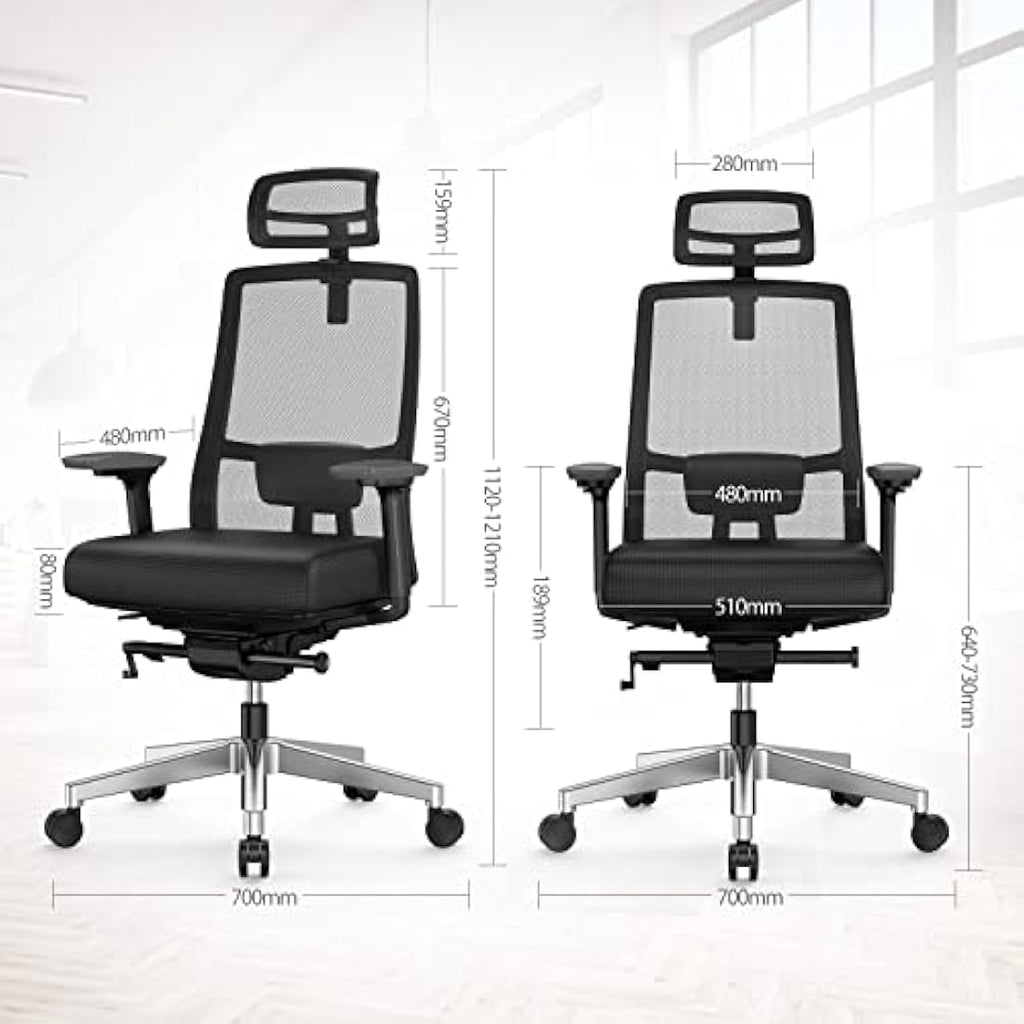 Duwinson Ergonomic Mesh Office Chair – Adjustable Lumbar & Headrest