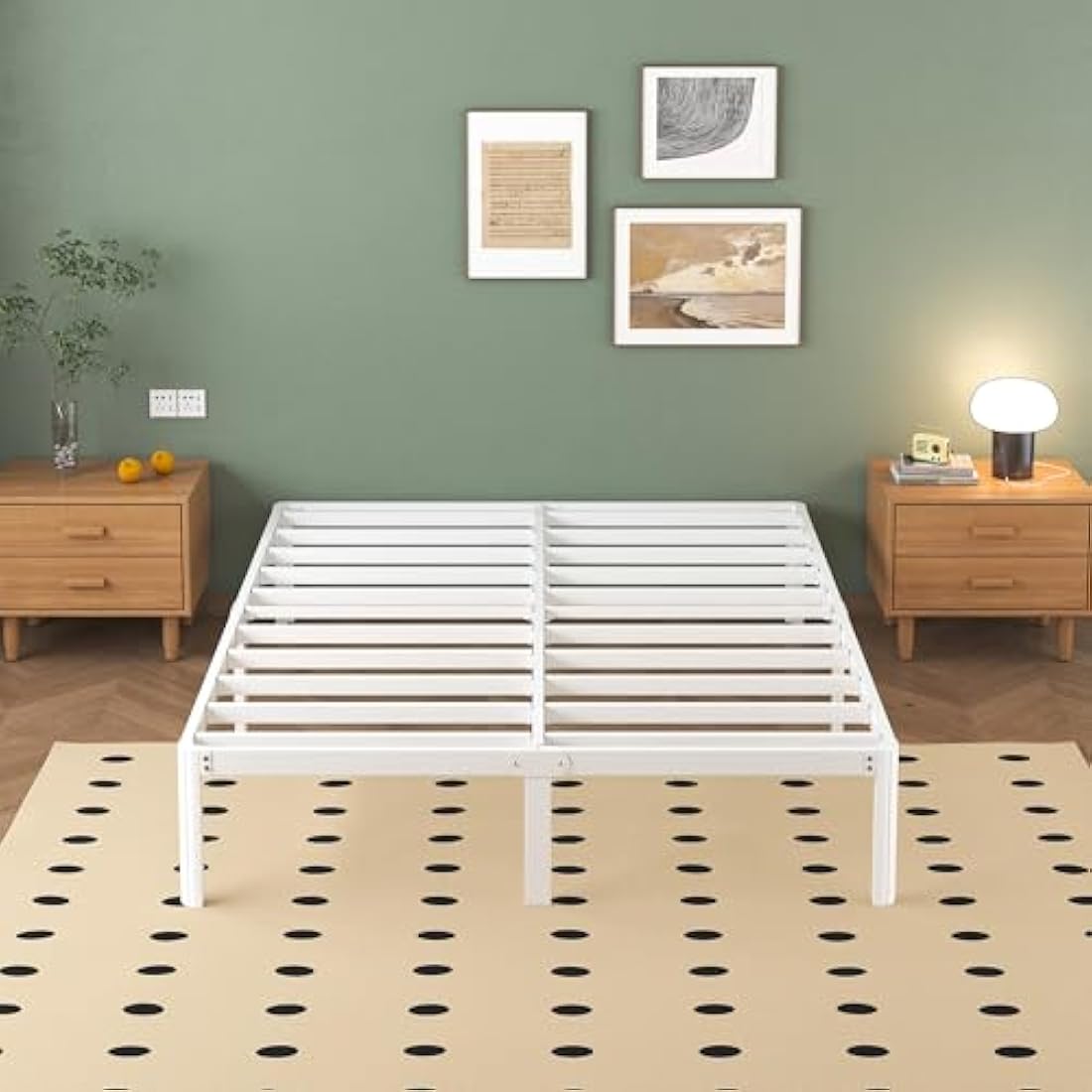 Small Double Metal Bed Frame – 4ft Heavy Duty White