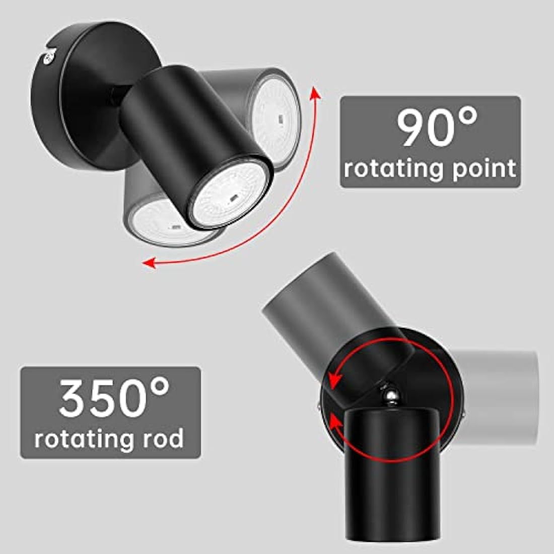 Jolof Store Matt Black Industrial Wall Spotlight - GU10 2 Pack