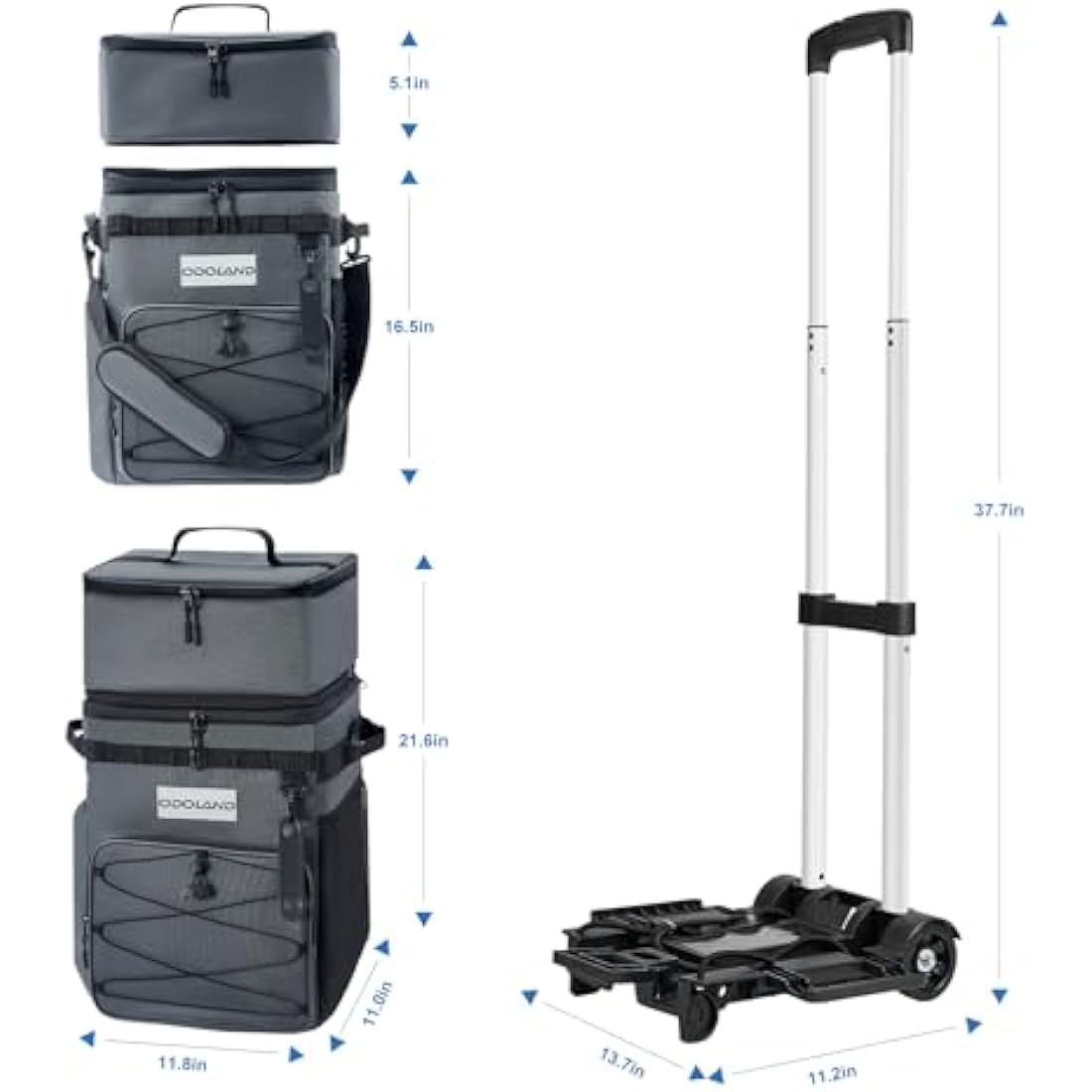 Odoland Rolling Cooler with Wheels | 72-Can Insulated Leakproof Trolley Bag