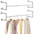 IBUYKE 50" Industrial Wall Mounted Clothing Rack – Heavy Duty White
