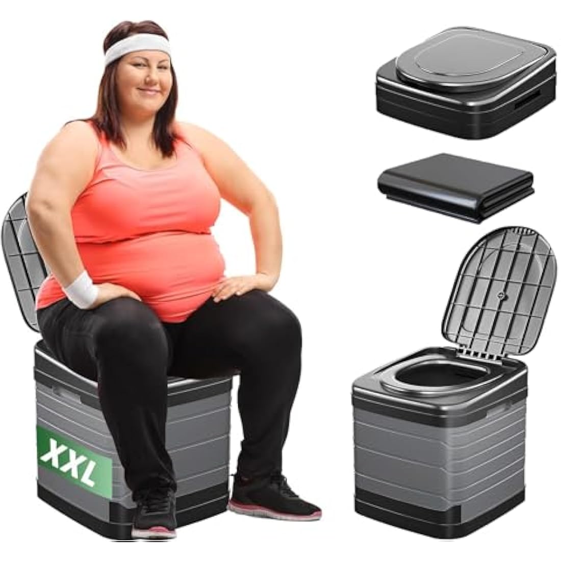 Congumi XXL Portable Camping Toilet – 16.9" Tall Folding Travel Toilet