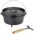 Fallen Fruits FF117 Cast Iron Dutch Oven for Outdoor Cooking, Black