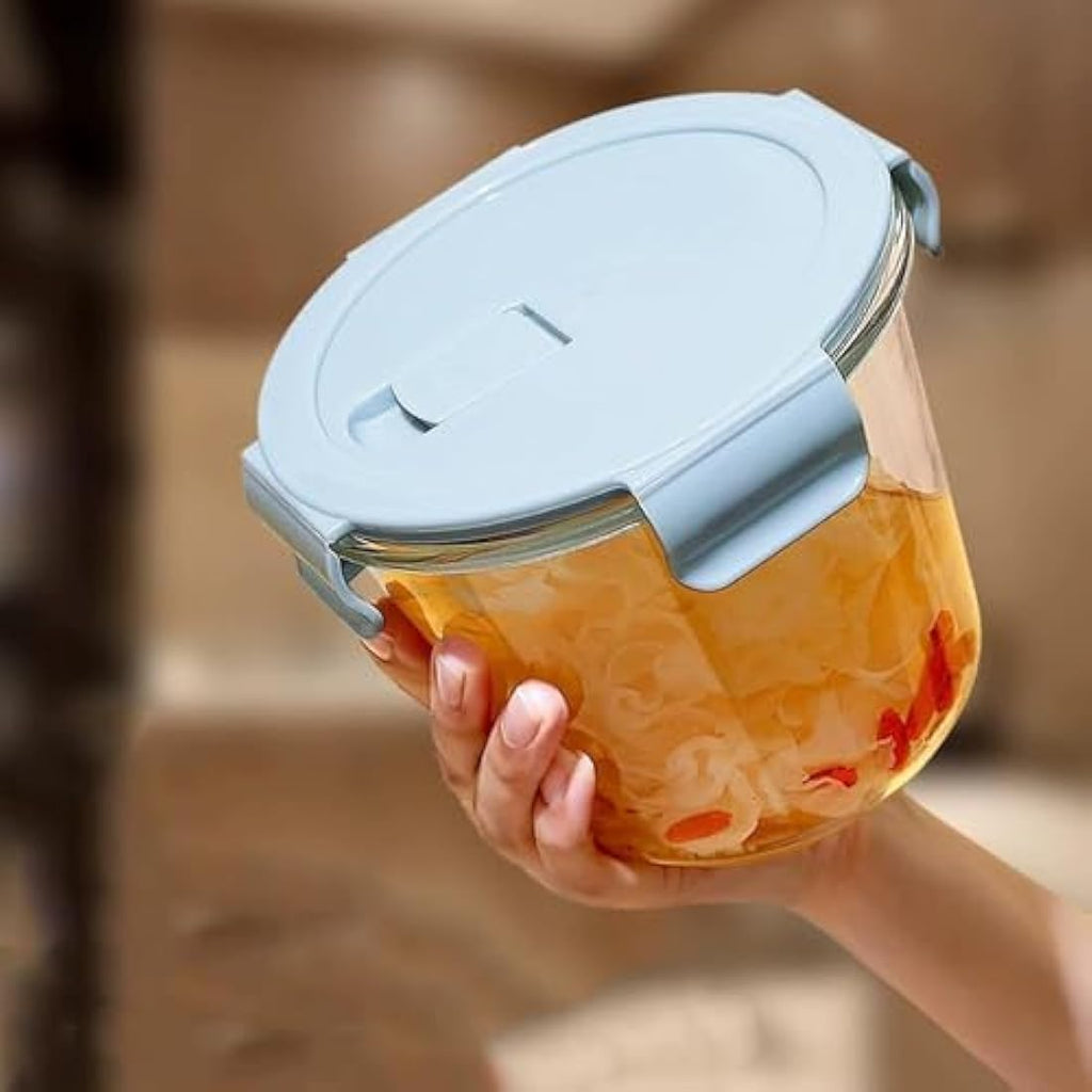 710ml Round Glass Soup Containers - Airtight Borosilicate 4pk