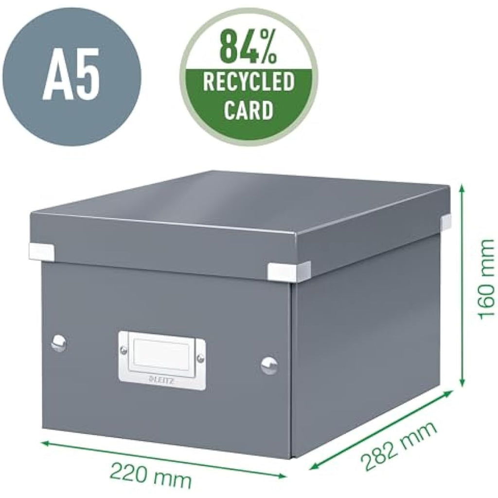 Leitz Click and Store A5 Storage Box – Collapsible White Document Box