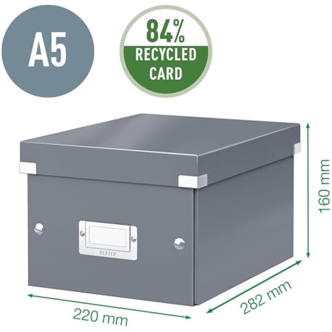 Leitz Click and Store A5 Storage Box – Collapsible White Document Box