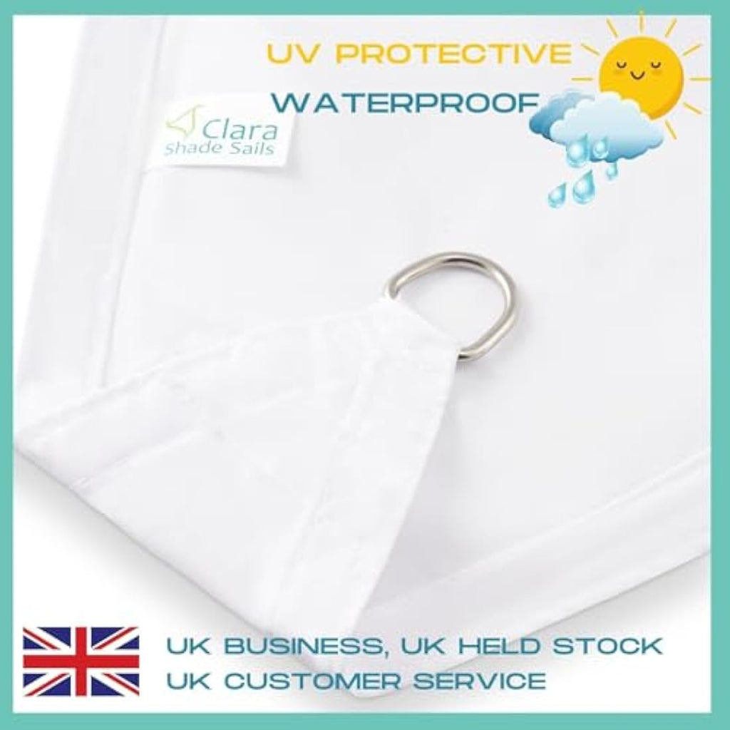 Clara Shade Sails | 4x5m Waterproof Rectangle Sun Canopy - White