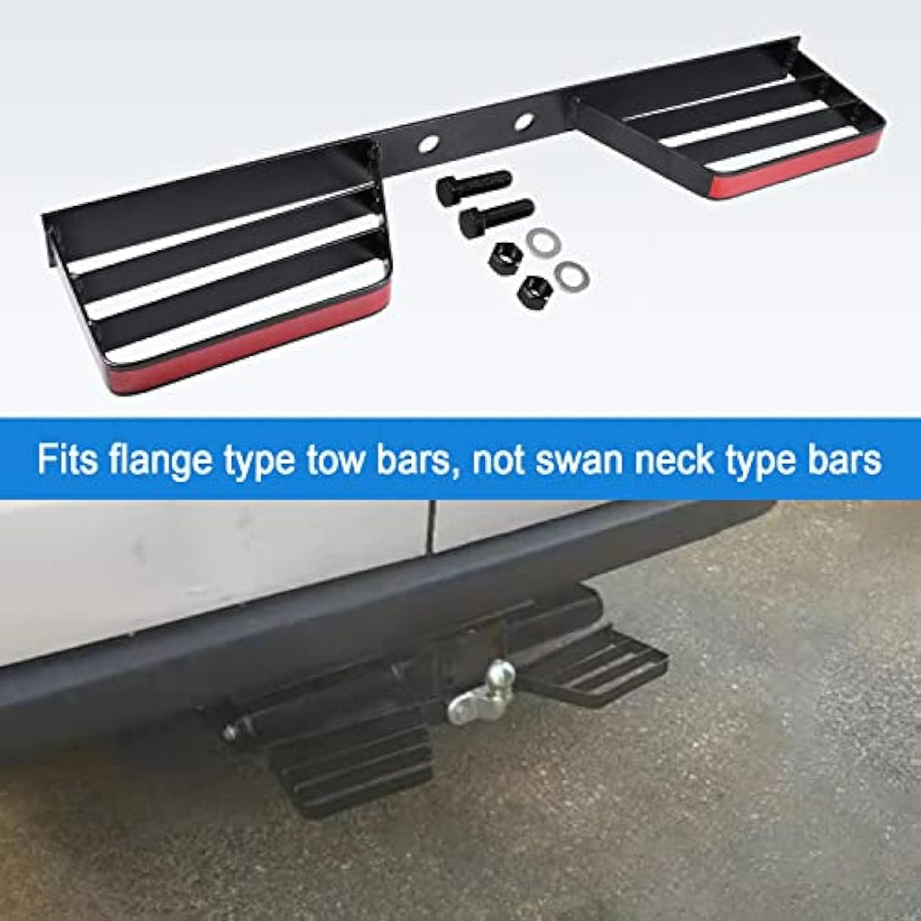 Heavy Duty Double Rear Towbar Step for Vans & 4x4s - Black