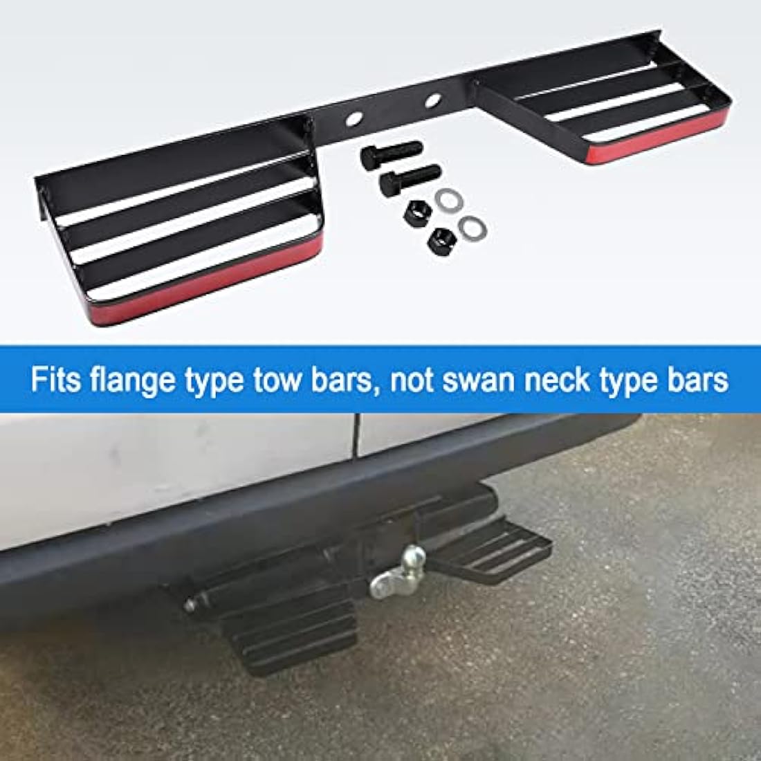 Heavy Duty Double Rear Towbar Step for Vans & 4x4s - Black