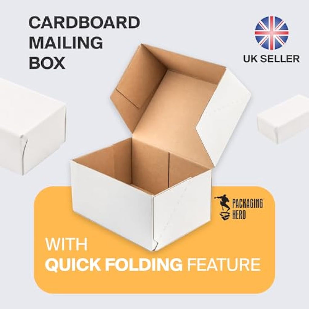 Jolof Store White Corrugated Cardboard Mailing Boxes – 10 Pack