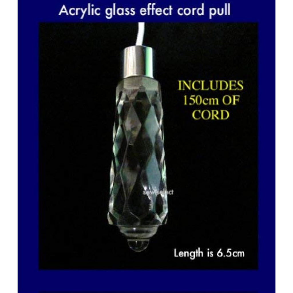 Penbrice Interiors Glass Effect Acrylic Teardrop Bathroom Light Pull