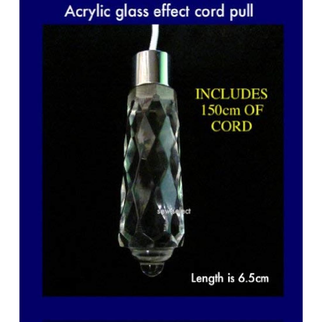 Penbrice Interiors Glass Effect Acrylic Teardrop Bathroom Light Pull
