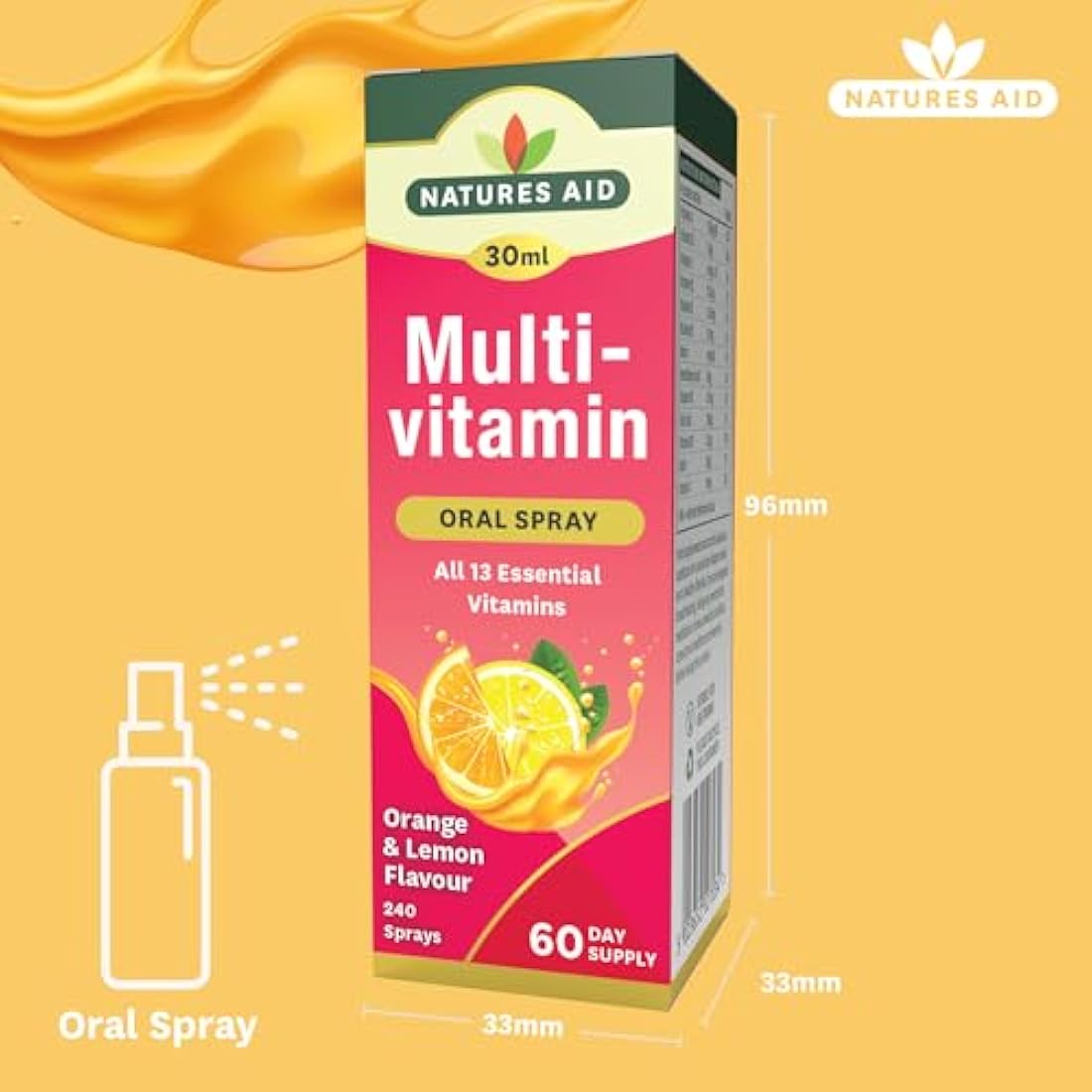 Natures Aid Multivitamin Daily Oral Spray – 30ml Liquid Supplement