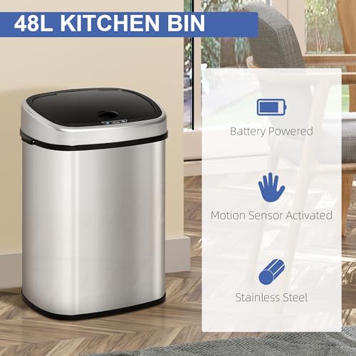 Jolof Store 48L Sensor Dustbin – Stainless Steel Automatic Kitchen Bin
