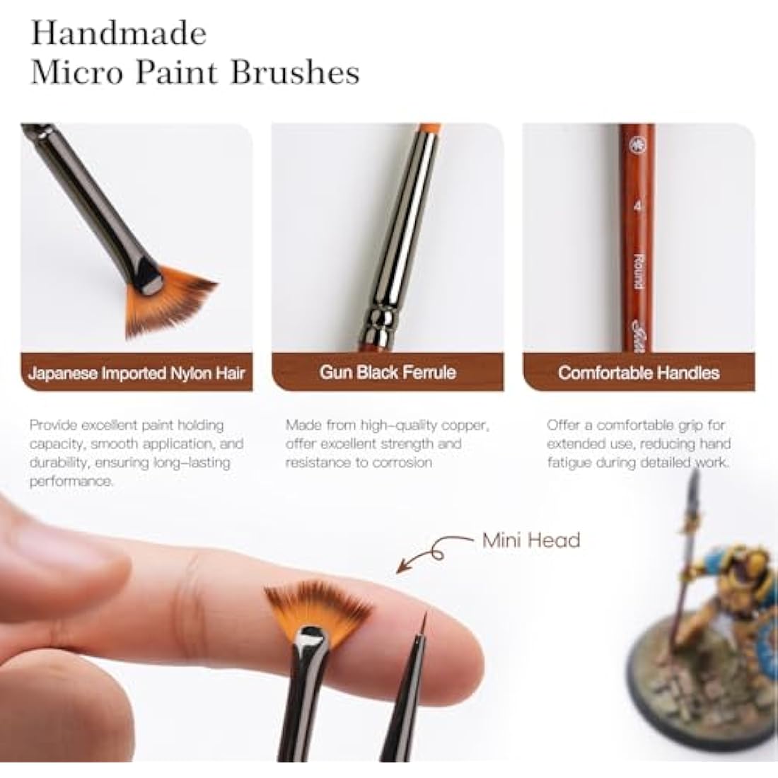 Golden Maple 20PC Miniature Paint Brush Set for Models and Fine Art