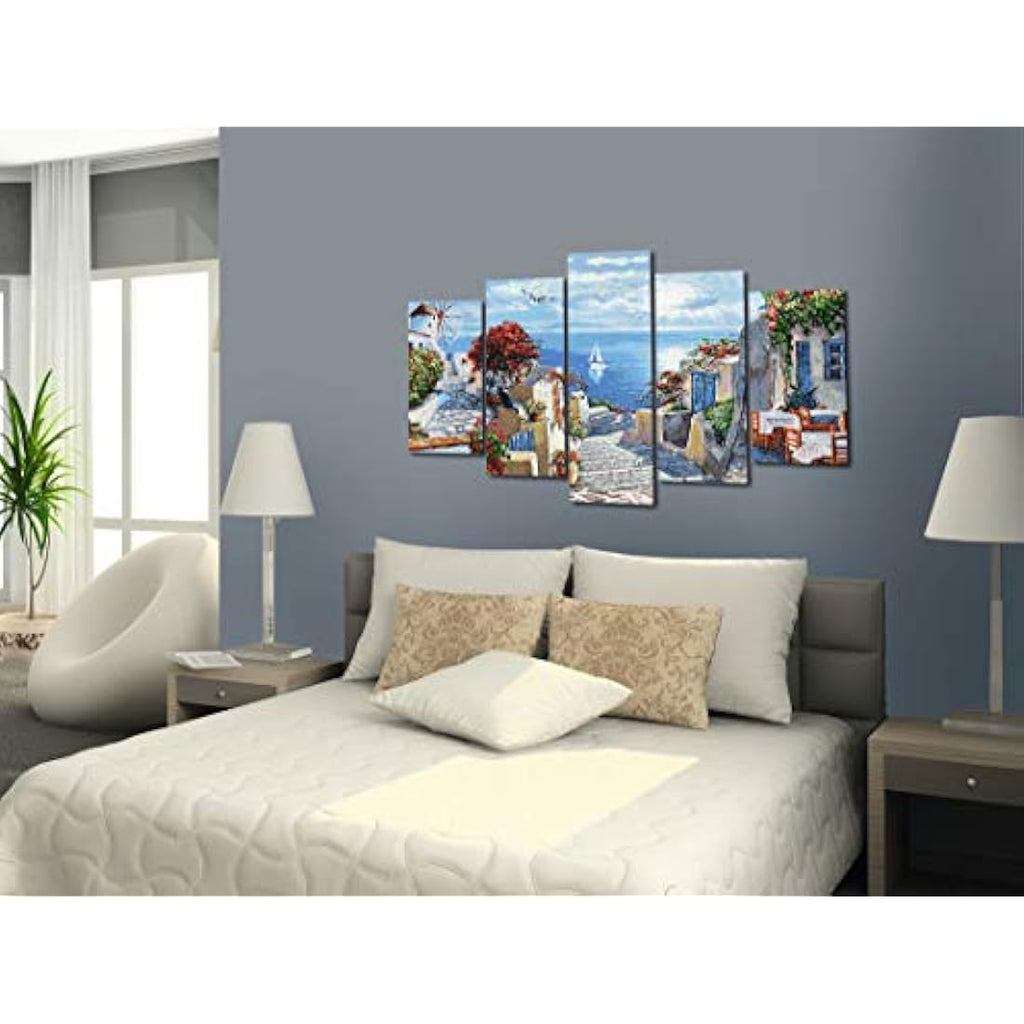 Schipper Mykonos Paint by Numbers for Adults - 5-Piece Polyptych Set