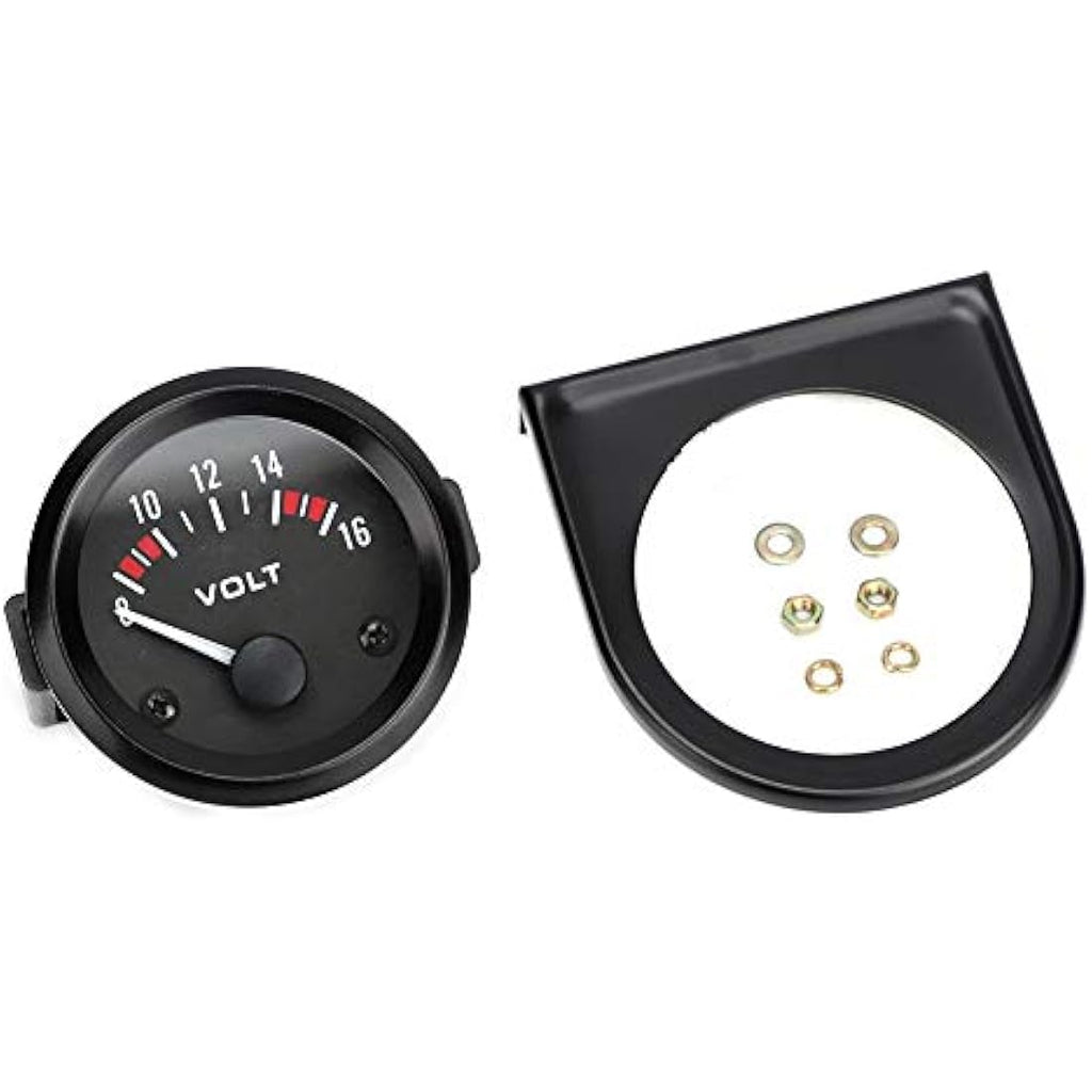 Jolof Store 12V Car Voltmeter – 52mm Aluminum Alloy Voltage Meter Gauge