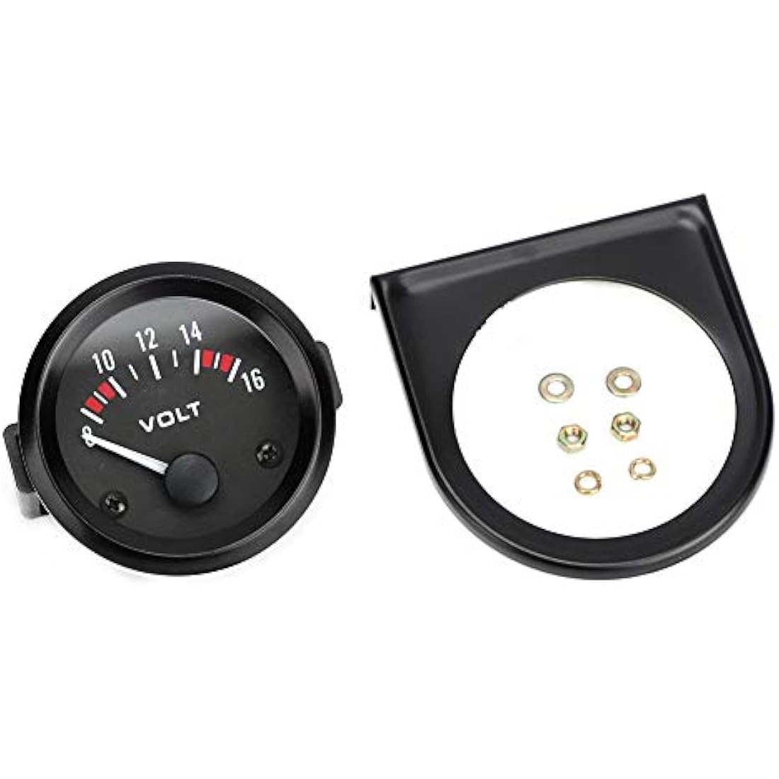 Jolof Store 12V Car Voltmeter – 52mm Aluminum Alloy Voltage Meter Gauge