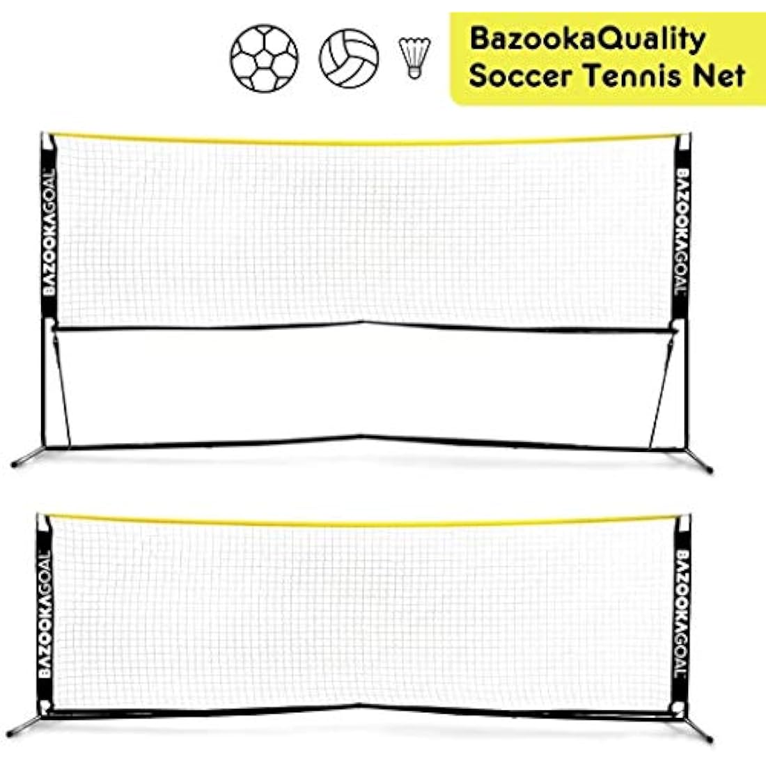 BazookaGoal Multi-Sport Net – Adjustable 9.8ft Portable Football Tennis