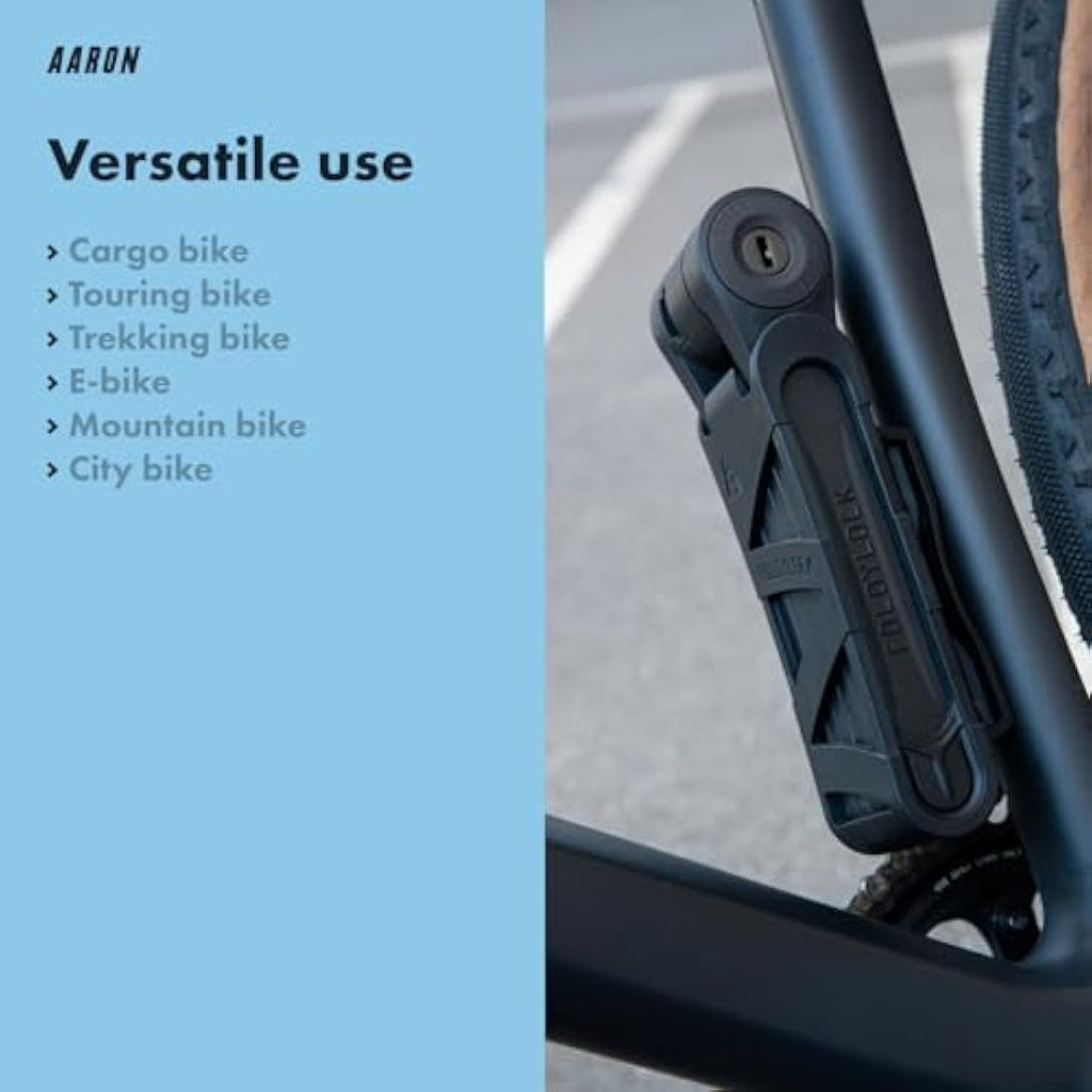 AARON Folding Bicycle Lock Level 18 – High Security 90cm Bike Lock