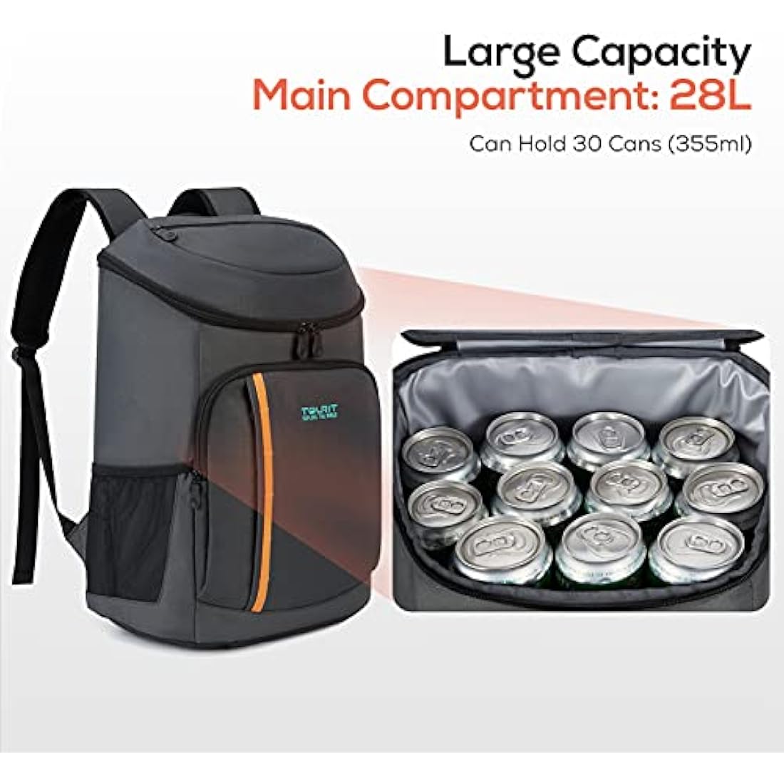 TOURIT 30-Can Insulated Cooler Backpack – Leak-Proof Lightweight Bag