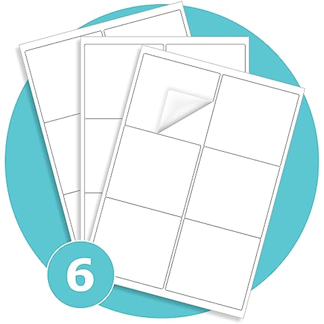 Triplast A4 Address Labels | 6 Per Sheet | 50 Sheets White Printer Stickers