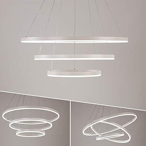 Jolof Store Modern 3-Ring LED Pendant Light | Dimmable White Chandelier