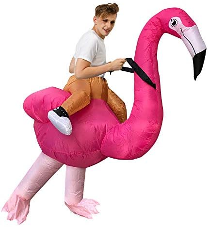 JASHKE Inflatable Flamingo Costume – Adult Halloween Fancy Dress Suit