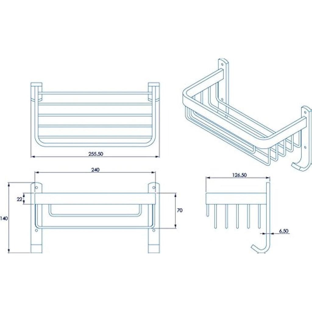 Croydex Large Chrome Aluminium Shower Caddy – Rust-Free Wall Basket