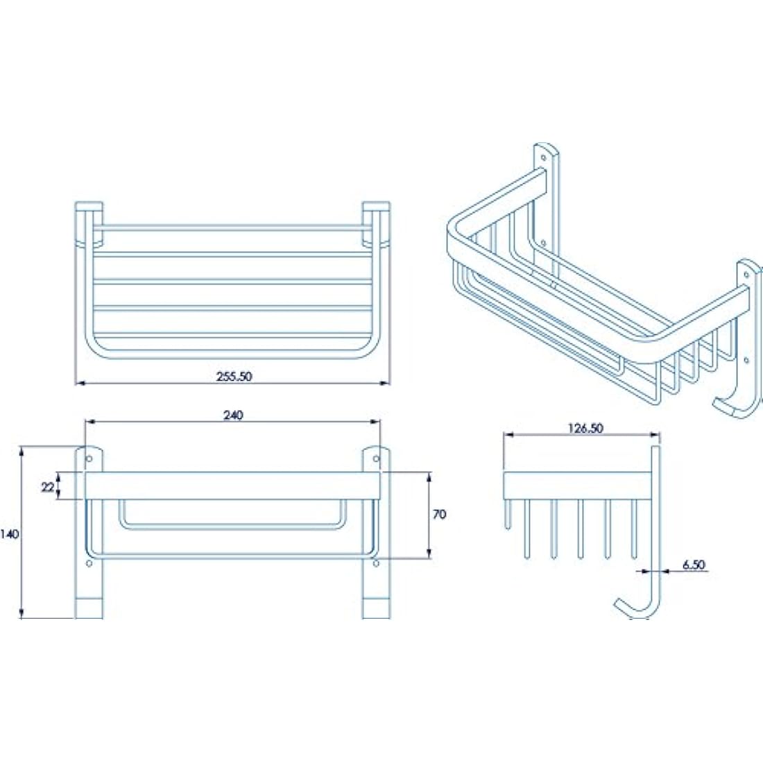 Croydex Large Chrome Aluminium Shower Caddy – Rust-Free Wall Basket